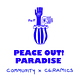 Peace Out Paradise Pottery studio logo